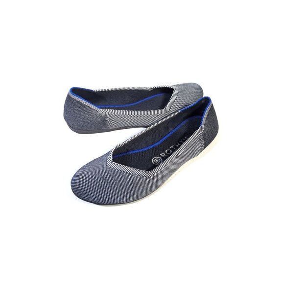 Retired Rothy’s Grey Birdseye Round Toe Flats 7.5 - Picture 2 of 8